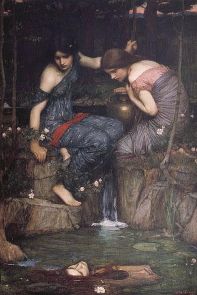 John William Waterhouse Nymphs Finding the Head of Orpheus oil painting image